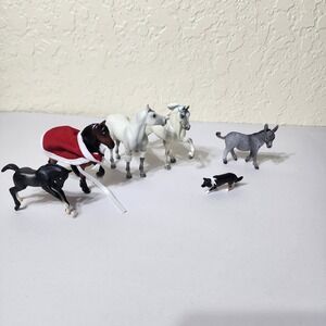 Breyer Stablemates Horse Lot of 6 Donkey Dog Holiday Blanket Figures Mixed Set